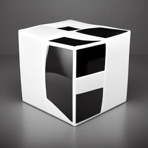 Prompt: a black cube on a white background.