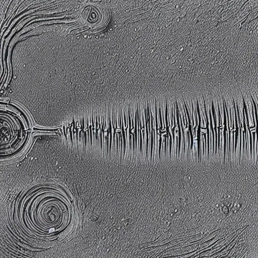 Prompt: microscopy, 1 0 0 0 x magnification, electron microscope, diatoms, tardigrades, close up, centered, bacteria germs made in the style of roger dean