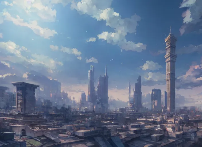 Prompt: ultra realistic city on clouds, 8 k, hd, details, fantasy, epic, ancient city, landscape illustration concept art anime key visual trending pixiv fanbox by wlop and greg rutkowski and makoto shinkai and studio ghibli and kyoto animation symmetrical facial features