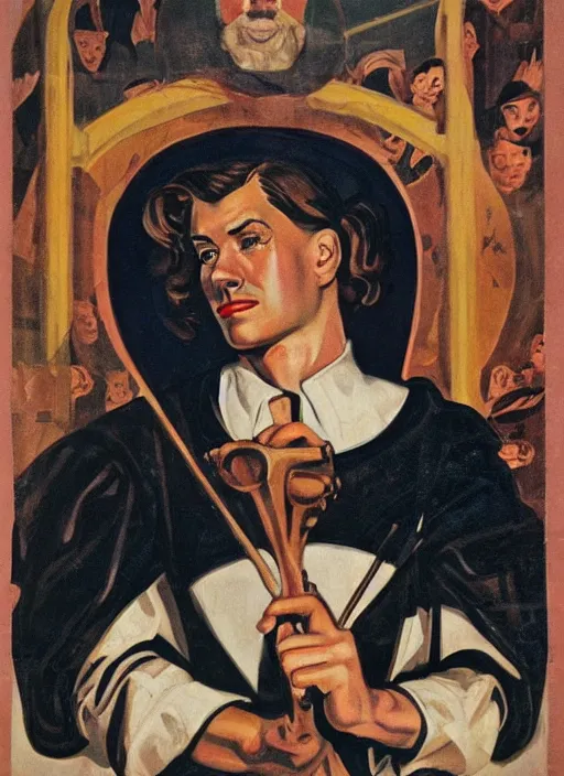 Image similar to portrait of glamorous medieval man with annoyed gesture, 1940s propaganda poster, full hd,highly detailed