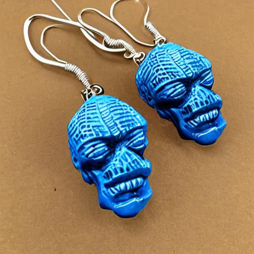 Image similar to demogorgon with blue earrings