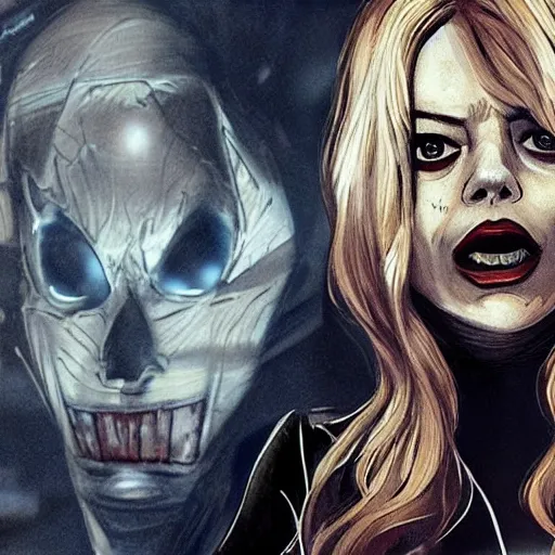 Prompt: Emma Stone as Ghost Spider in the Marvel Cinematic Universe