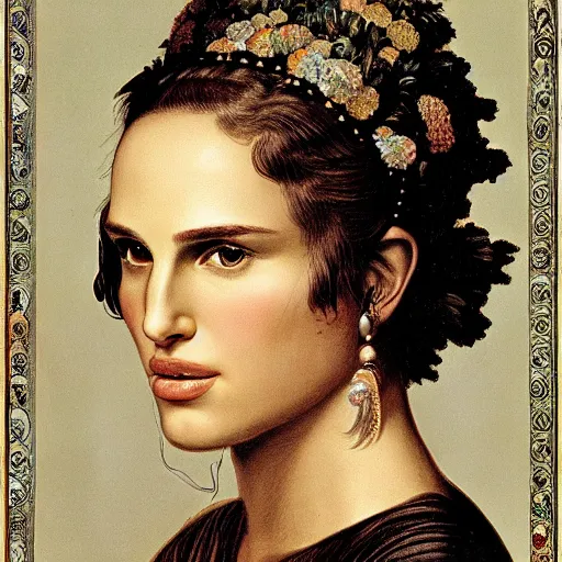 Image similar to portrait of natalie portman by ernst haeckel