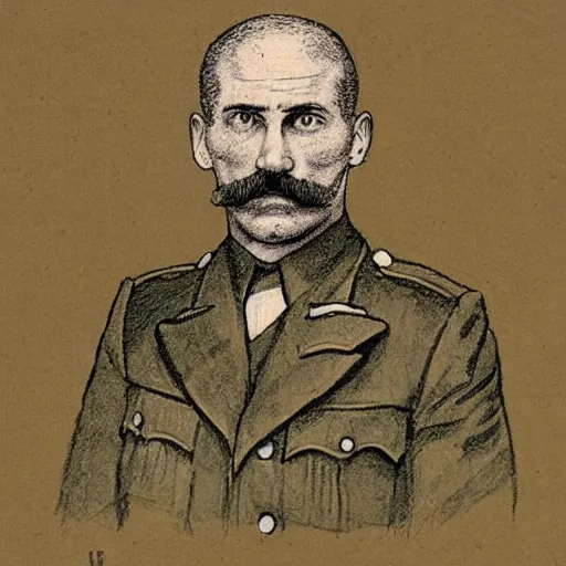 Prompt: portrait still of a ww 1 army surgeon, art style by edward gorey,