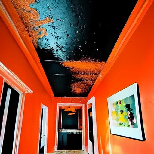 Image similar to “ orange crush flooding the house through the ceiling ”