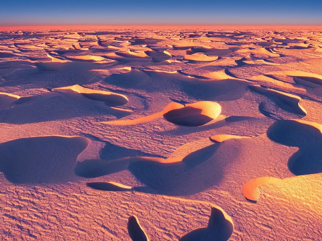 Image similar to cinestill of a huge backlit glacier in the sahara desert, golden hour, breathtaking, high definition photograph by national geographic