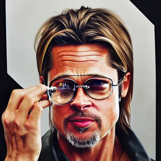 a highly detailed portrait of brad pitt as a crazy | Stable Diffusion ...