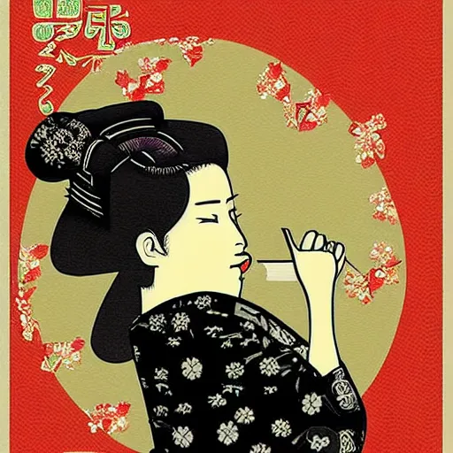 Prompt: japanese digital illustration poster, pinterest,