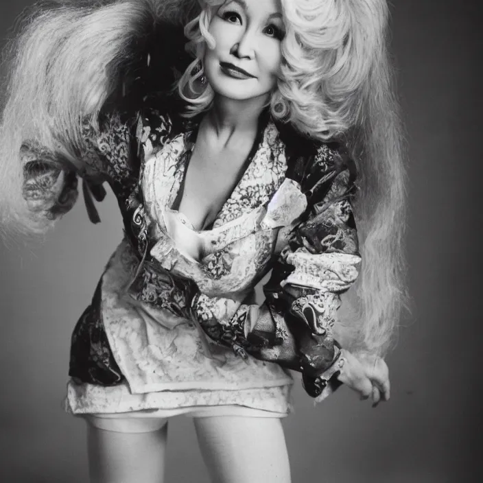 Prompt: studio portrait of japanese dolly parton