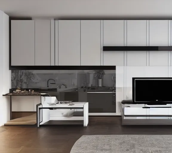 Image similar to a 4 k photorealistic photo of a luxury television.