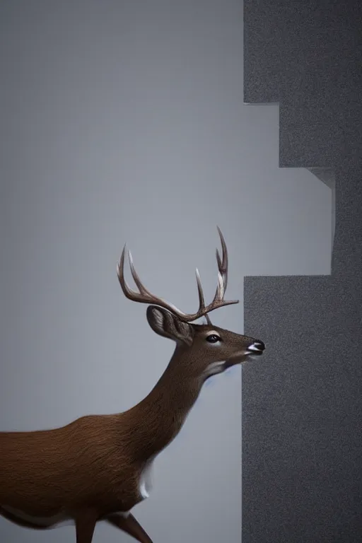 Image similar to a deer wearing a white formal coat, conversing with a crow wearing a red formal coat, hyperrealistic, concept art, octane render, unreal engine 5, trending on DeviantArt, highly detailed, high quality, 8K, soft lighting, cute, natural lighting, realistic face, trending on Artstation, elegant clothes, profile picture, path traced, house background