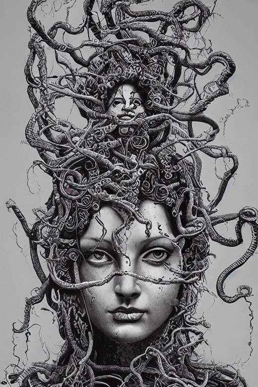 Image similar to Medusa goddess painting by Dan Hillier, trending on artstation, artstationHD, artstationHQ, 4k, 8k