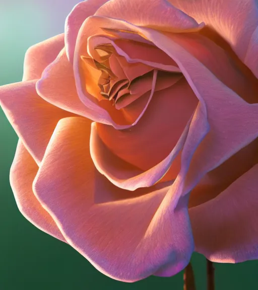 Image similar to highly detailed macro shot of a rose, unreal engine, loish, rhads, makoto shinkai and tom bagshaw, reflective global illumination, god rays, detailed and intricate environment