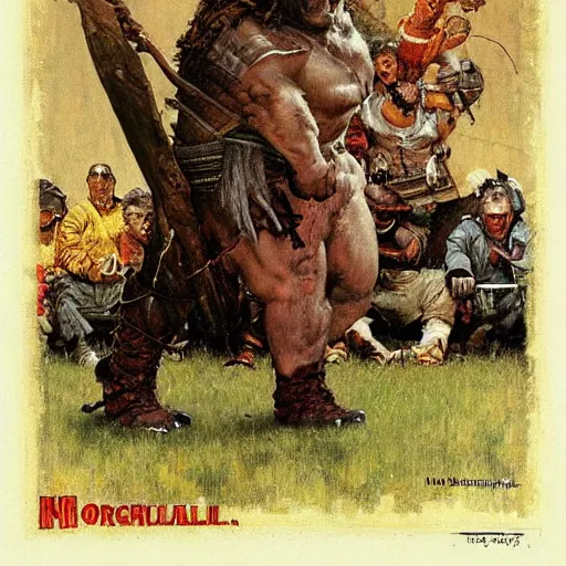 Image similar to An Orc, art by Norman Rockwell