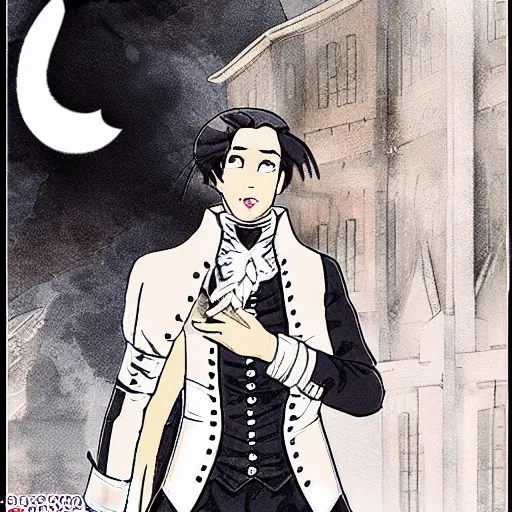 Prompt: Alexander Hamilton, anime style