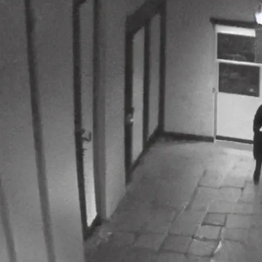 Prompt: ghostly figure, security footage