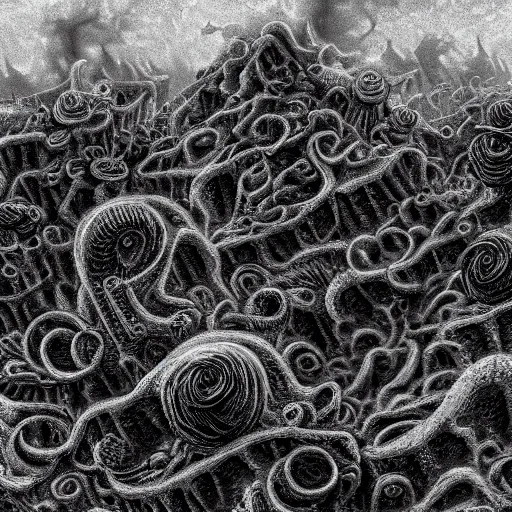 Prompt: charcoal reefs of the chaos realm, in the style of alejandro mirabal, dramatic, tragic, intricate, detailed, beautiful, 8 k resolution