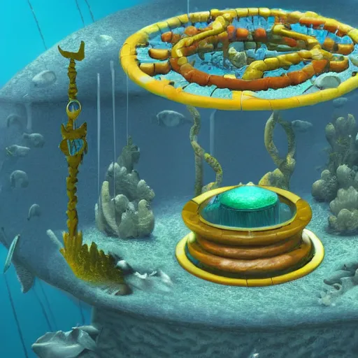 Image similar to discovering an ominous undersea temple