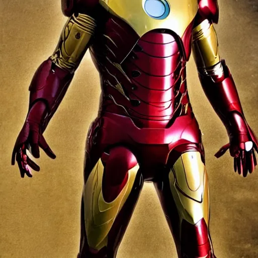 Prompt: golden iron man suit, photography,