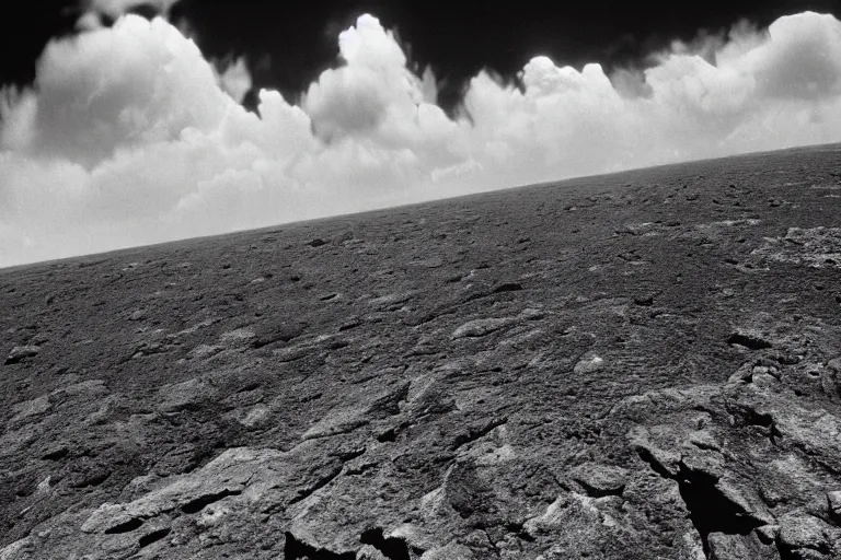 Image similar to a photo of a cliff on the surface of an asteroid, careening through the cosmos, black and white, spielberg, 3 5 mm film, cinematic 4 k