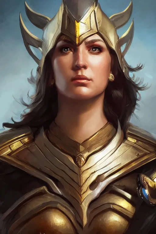 Image similar to amazon valkyrie athena, d & d, fantasy, portrait, highly detailed, headshot, digital painting, trending on artstation, concept art, sharp focus, illustration, art by artgerm and greg rutkowski and magali villeneuve