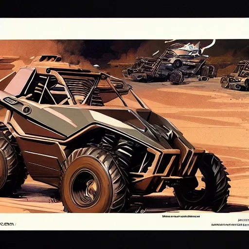 Image similar to concept art blueprint halo new atv vehicles by syd mead