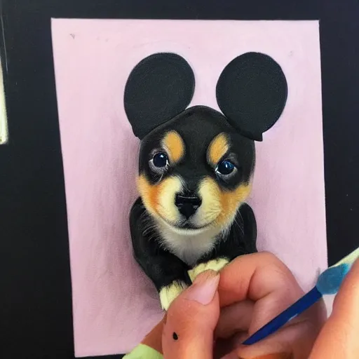 Image similar to a cute puppy in disney art