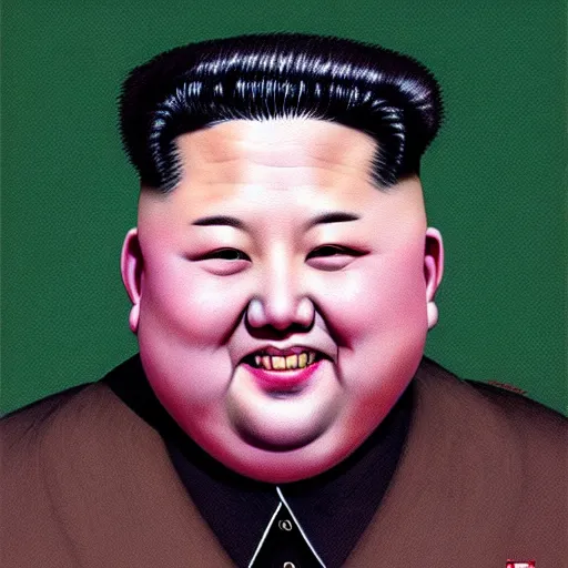 Prompt: Portrait of Kim Jong-un as Tweedledum and Tweedledee, dark fantasy, intricate, smooth, artstation, painted by Wayne Barlowe, Greg Rutkowski, Zdislav Beksinski