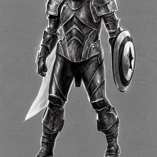 Prompt: a perfect, realistic professional digital sketch of a fantasy knight in style of Marvel, full length, by pen and watercolor, by a professional French artist on ArtStation, on high-quality paper