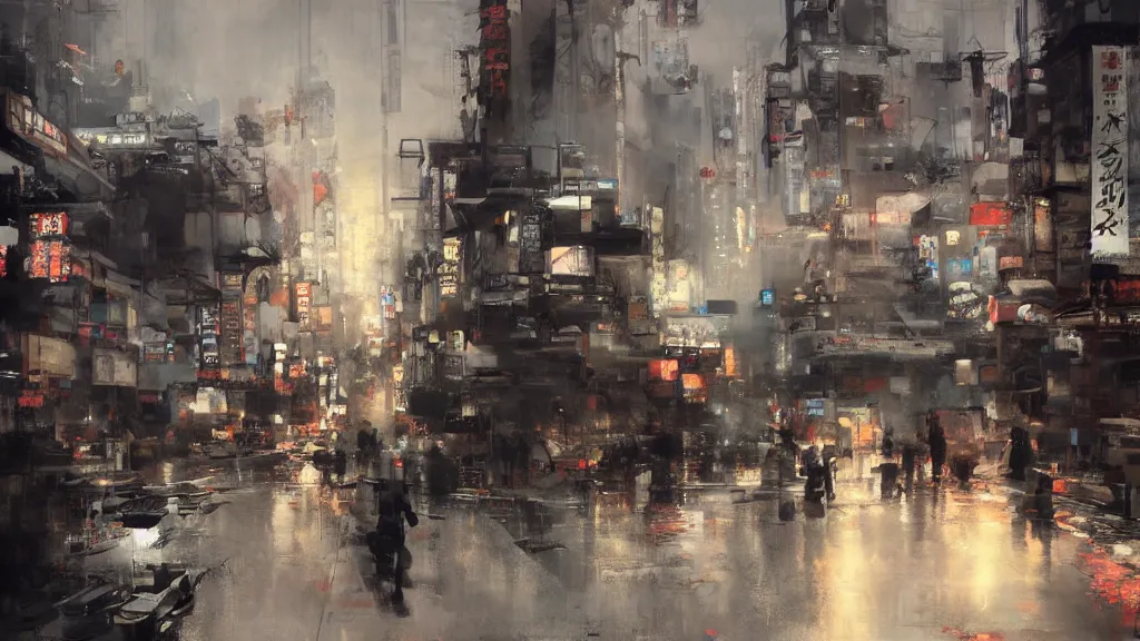 Image similar to tokyo ghetto by ruan jia, landscape