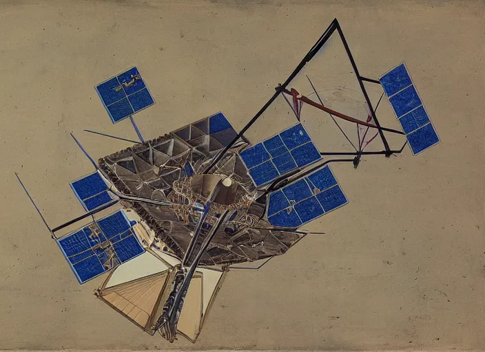 Image similar to the james webb space telescope as illustrated by leonardo da vinci