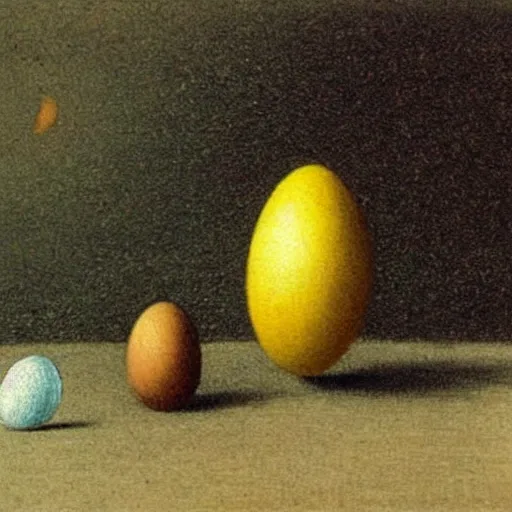 Image similar to a beautiful oil painting of a wasp and an egg by Alfred Kubin