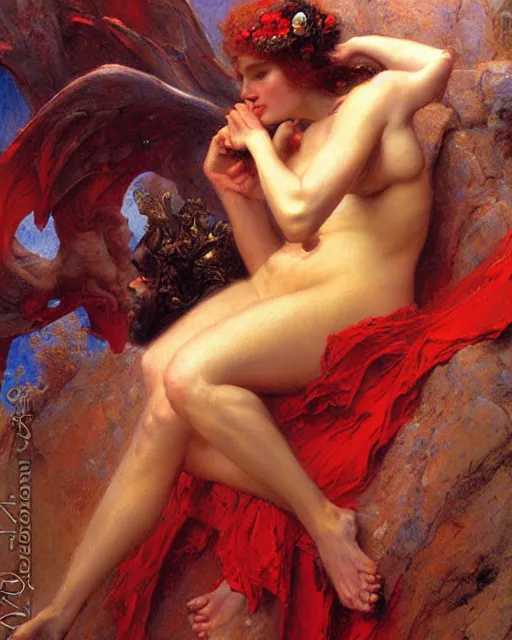 Image similar to the goddess of love from dante's divine comedy. highly detailed painting by gaston bussiere, craig mullins, j. c. leyendecker 8 k