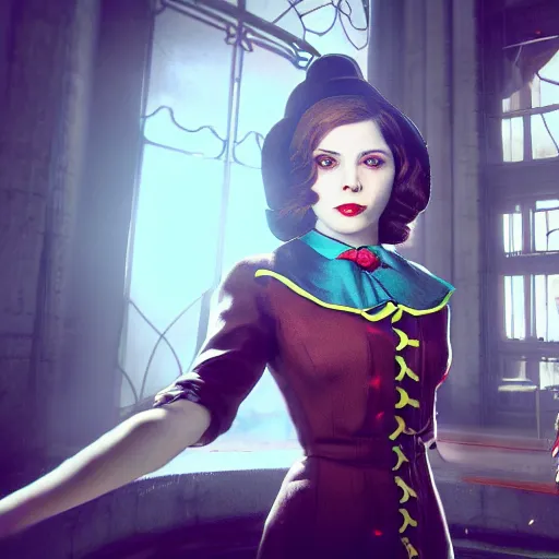 Image similar to elizabeth'bioshock'realistic photo, cinematic scene