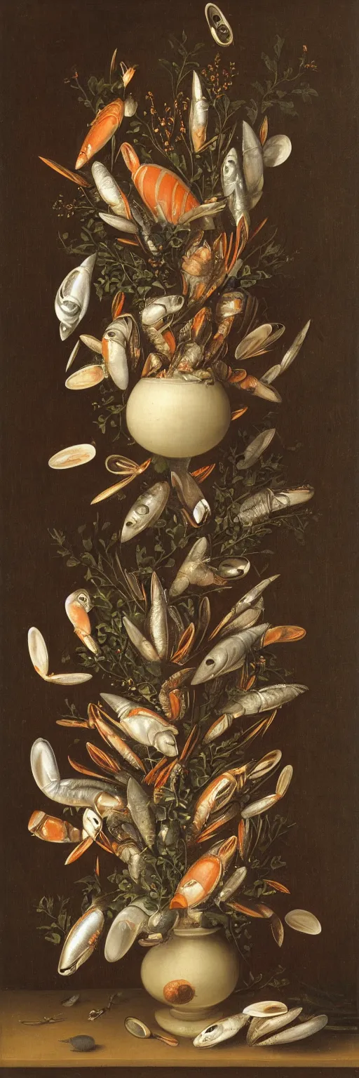 Image similar to A vase of seafood by Balthasar van der Ast