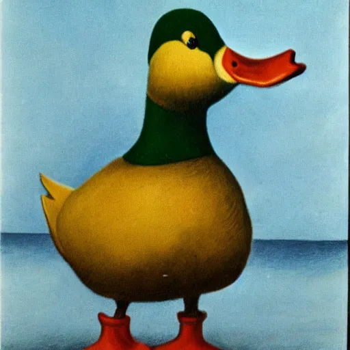 Image similar to don't look at the duck, surrealism, uncomfortable felling