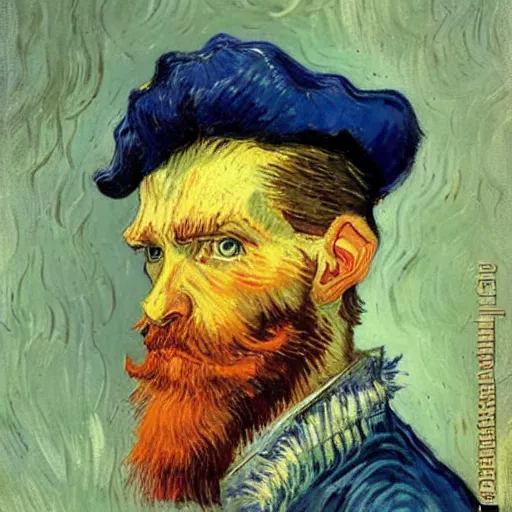 Prompt: a man with a beard, art by Tony sart, van gogh