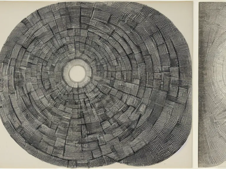 Prompt: cyclical theory of becoming and dissolution and an interdependence between the world of nature and human events by Johannes Itten