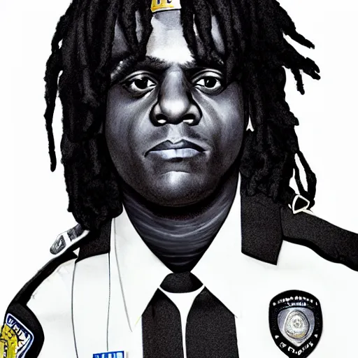 Prompt: chief keef as a police officer digital art very detailed 4 k detailed super realistic