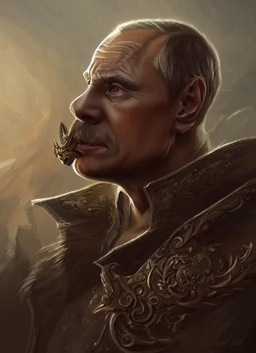 Image similar to vladimir putin, d & d, fantasy, intricate, elegant, highly detailed, digital painting, artstation, concept art, sharp focus, illustration