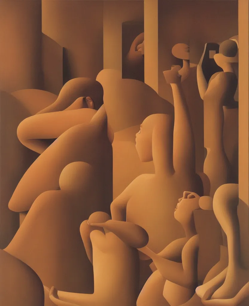 Image similar to oil painting by george tooker