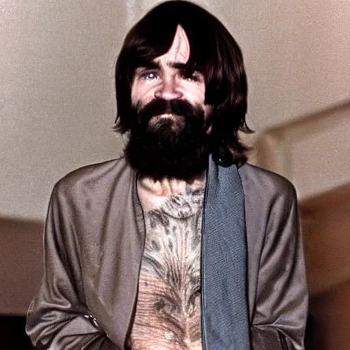 Prompt: charles manson singing with the beatles, portrait, high quality photography, realistic, detailed, uncropped, face detail,