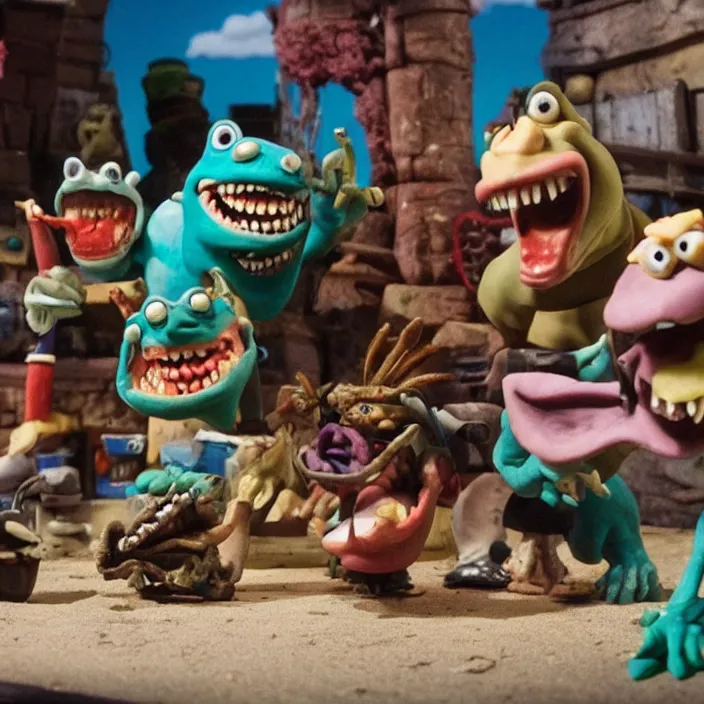 Image similar to street sharks in wallace & gromit claymation