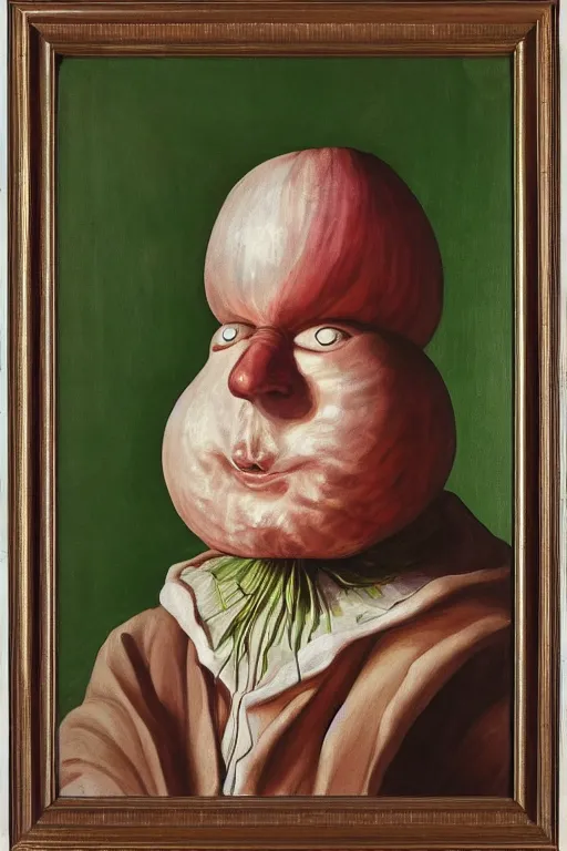 Man Displaying an Onion Grater Painting