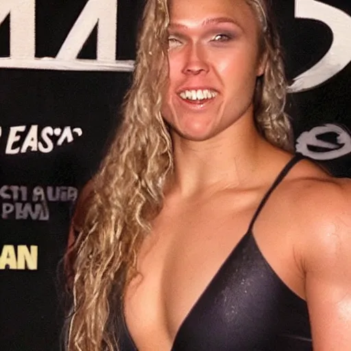 Prompt: ronda rousey drunk