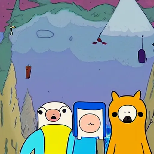 Prompt: Selfie from Adventure Time