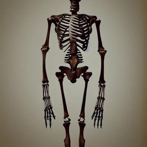 Prompt: “ horribly anatomically incorrect human skeleton ”