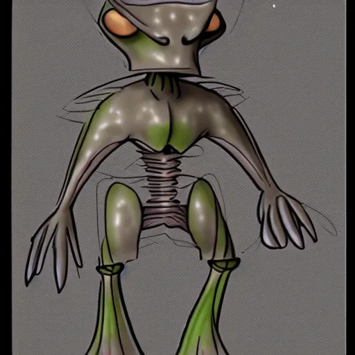 Prompt: concept art intelligent alien from another planet non - humanoid