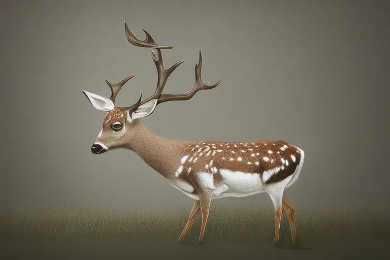 Image similar to a fallow deer by WLOP on artstation,