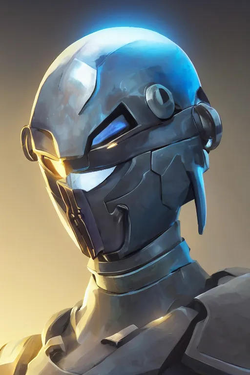 Image similar to epic mask helmet robot ninja portrait stylized as fornite style game design fanart by concept artist gervasio canda, behance hd by jesper ejsing, by rhads, makoto shinkai and lois van baarle, ilya kuvshinov, rossdraws global illumination radiating a glowing aura global illumination ray tracing hdr render in unreal engine 5